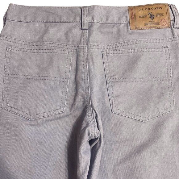 U.S Polo Assn. USPA Boys Slim Straight Fit Cotton Gray Pants Size 12 (7YO & Up) - Picture 4 of 5
